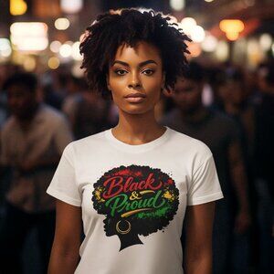 Black & Proud Juneteenth Afro Pride Shirt Pan-African Colors Cultural Heritage G